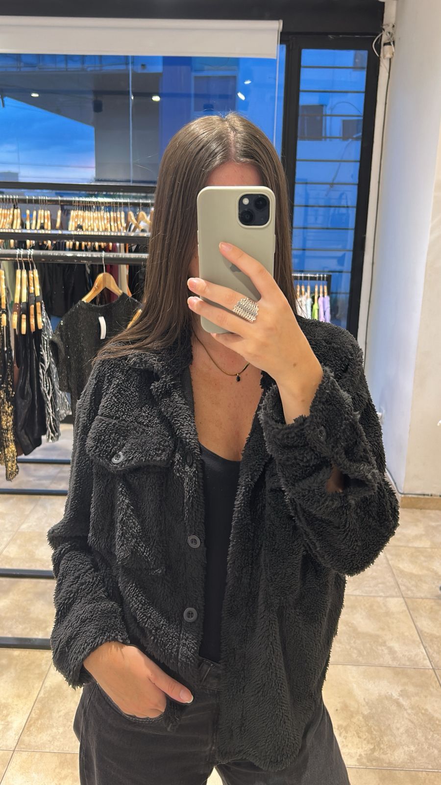 Campera Teddy Black Soft